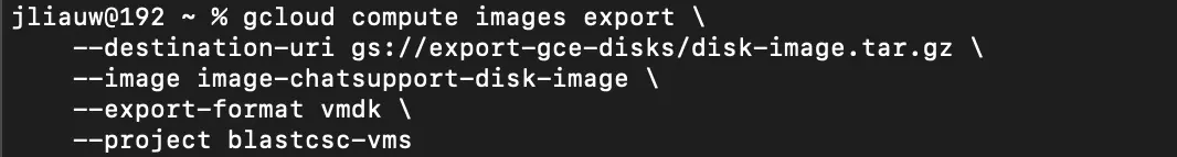 Export Google Cloud Compute Engine disk to VMware Disk